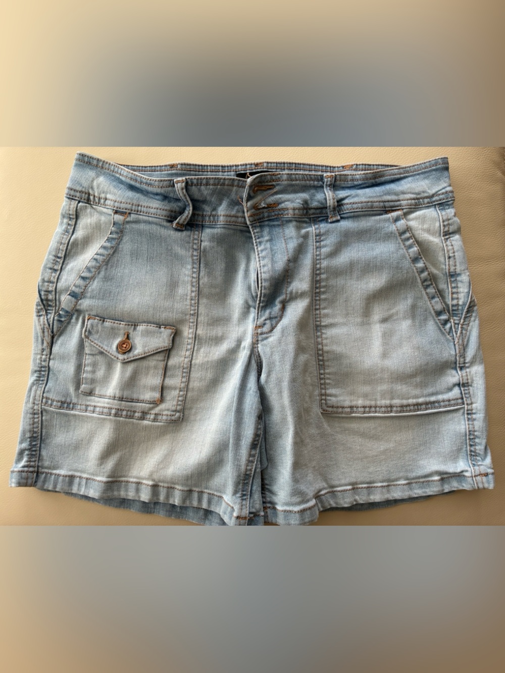 Jordache Blue Denim Utility Shorts - Light Wash
